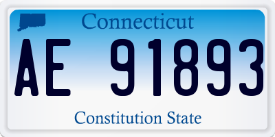 CT license plate AE91893