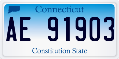 CT license plate AE91903