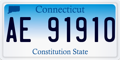 CT license plate AE91910