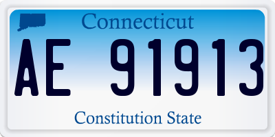 CT license plate AE91913