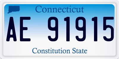 CT license plate AE91915
