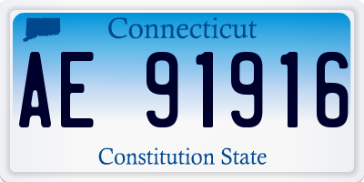 CT license plate AE91916