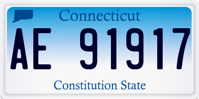 CT license plate AE91917