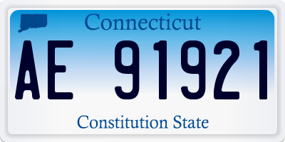 CT license plate AE91921