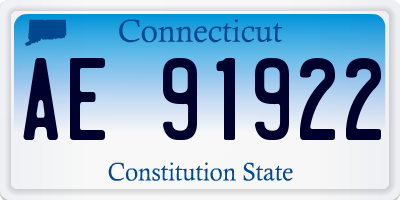 CT license plate AE91922