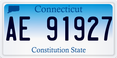 CT license plate AE91927