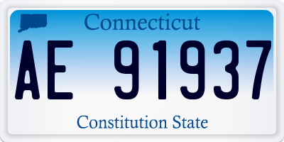 CT license plate AE91937