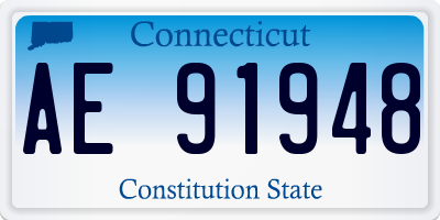 CT license plate AE91948