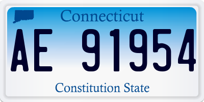 CT license plate AE91954