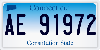 CT license plate AE91972