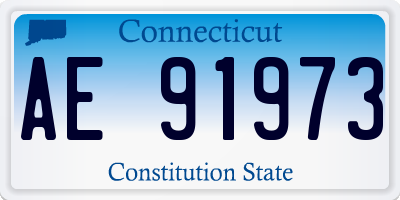 CT license plate AE91973