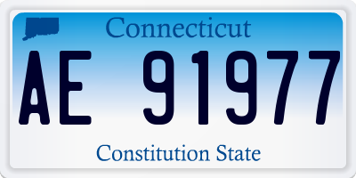 CT license plate AE91977