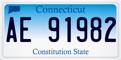 CT license plate AE91982