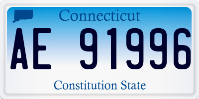 CT license plate AE91996