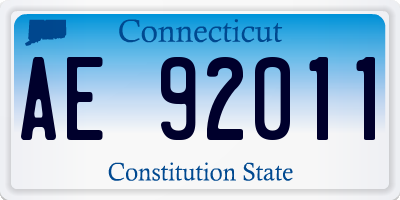 CT license plate AE92011