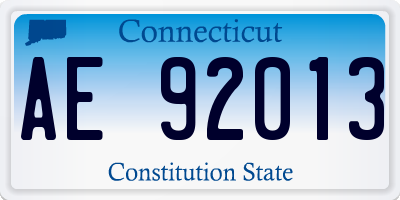 CT license plate AE92013