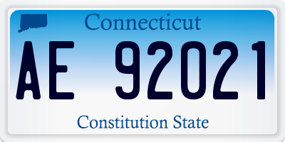 CT license plate AE92021