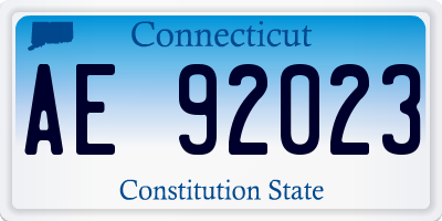 CT license plate AE92023