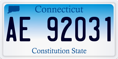 CT license plate AE92031