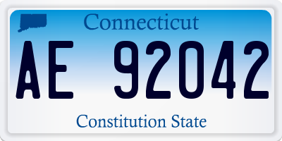 CT license plate AE92042