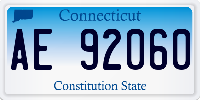 CT license plate AE92060