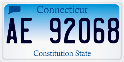 CT license plate AE92068