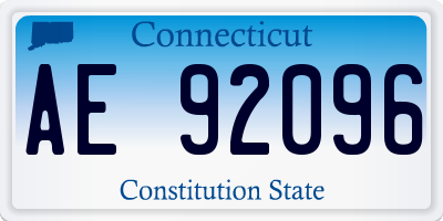 CT license plate AE92096