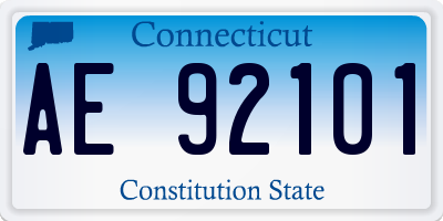 CT license plate AE92101