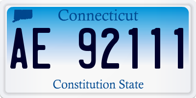 CT license plate AE92111