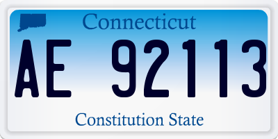 CT license plate AE92113