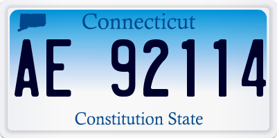 CT license plate AE92114