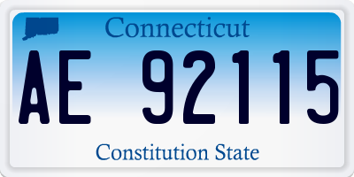 CT license plate AE92115