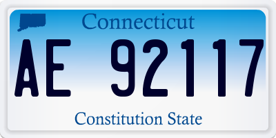 CT license plate AE92117