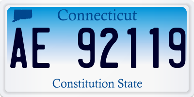 CT license plate AE92119
