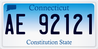 CT license plate AE92121