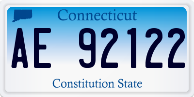 CT license plate AE92122