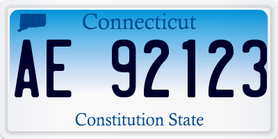 CT license plate AE92123