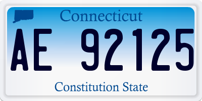 CT license plate AE92125