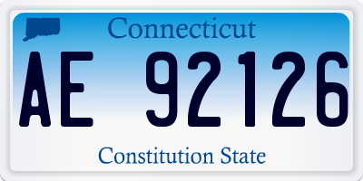 CT license plate AE92126