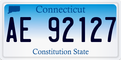 CT license plate AE92127