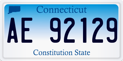CT license plate AE92129