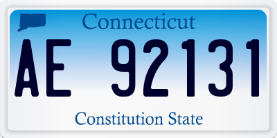 CT license plate AE92131