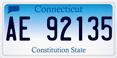 CT license plate AE92135
