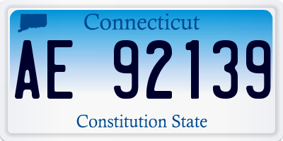 CT license plate AE92139