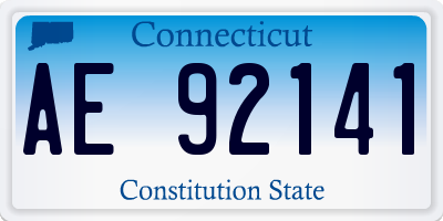 CT license plate AE92141