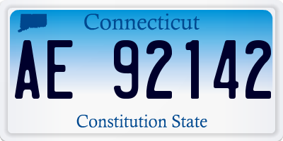 CT license plate AE92142