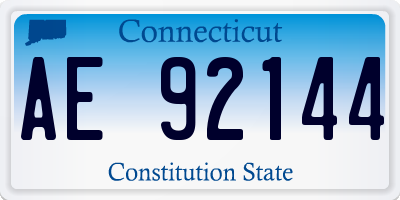 CT license plate AE92144