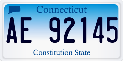 CT license plate AE92145