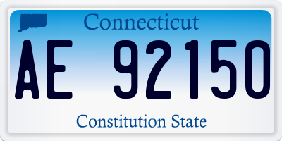 CT license plate AE92150