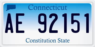 CT license plate AE92151